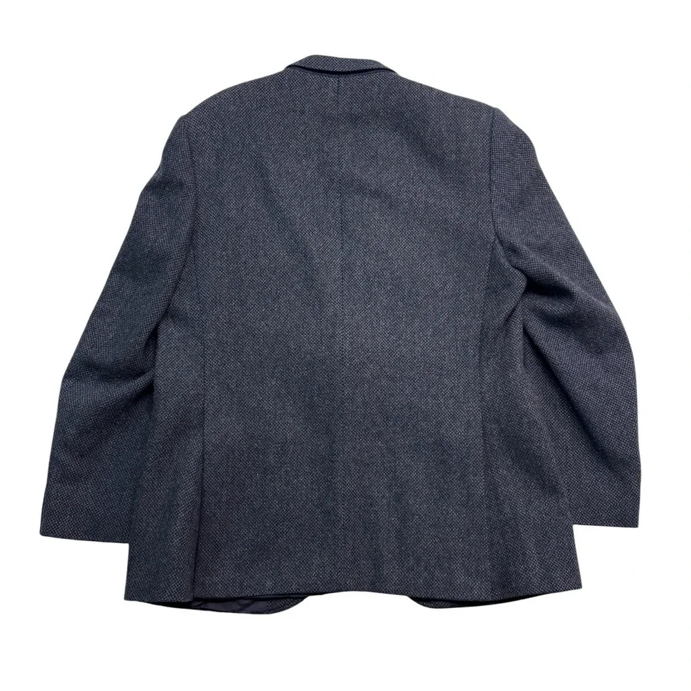 vtg Austin Reed 44R Navy English Tweed‎ Blazer Jacket Sport Coat Mohair Alpaca